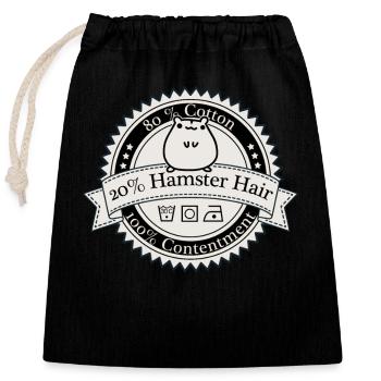 80% Baumwolle 20% Hamsterhaare Shirt - Verschließbarer Geschenkbeutel aus Baumwolle (25x30cm) - Schwarz - Vorne