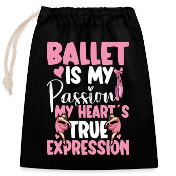 Ballett Ballerina Tanz Tänzerin Tanz Ballett - Verschließbarer Geschenkbeutel aus Baumwolle (25x30cm) - Schwarz - Vorne