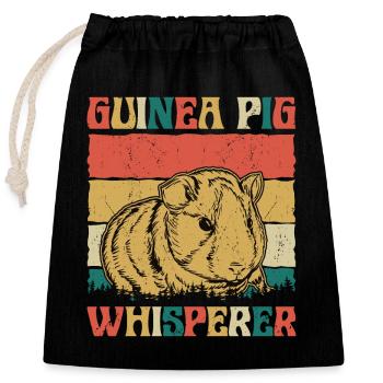 Cochon d’Inde Chuchoteur Rongeur Cochons d’Inde Cavy Amant - Sac cadeau en coton avec cordon (25 x 30 cm) - noir - Devant