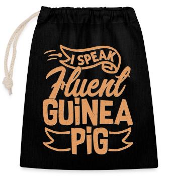 Je parle couramment Cochon d’Inde Cavy Amant Rongeur - Sac cadeau en coton avec cordon (25 x 30 cm) - noir - Devant