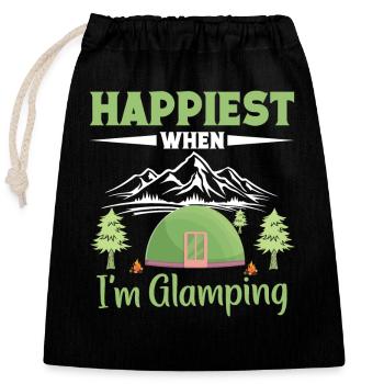 Équipement de camping et de randonnée Glamping Glamper - Sac cadeau en coton avec cordon (25 x 30 cm) - noir - Devant