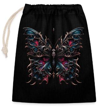 Dark Wings: Gothic Butterfly Magic - Closable cotton gift bag (25x30cm) - black - Front