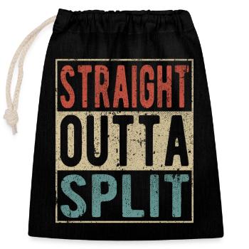 Straight outta Split - Closable cotton gift bag (25x30cm) - black - Front