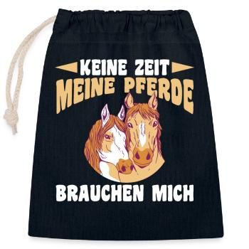 Pferd Reiten Bauernhof Bauer Pferdebesitzer Pferde - Verschließbarer Geschenkbeutel aus Baumwolle (25x30cm) - Navy - Vorne
