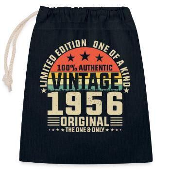 1956 - Ein Vintage Jahrgang - Verschließbarer Geschenkbeutel aus Baumwolle (25x30cm) - Navy - Vorne