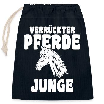 Pferd Reiten Bauernhof Bauer Pferdebesitzer Pferde - Verschließbarer Geschenkbeutel aus Baumwolle (25x30cm) - Navy - Vorne