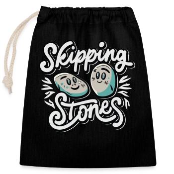 Skipping Stones - Closable cotton gift bag (25x30cm) - black - Front