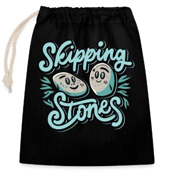 Skipping Stones - Closable cotton gift bag (25x30cm) - black - Front