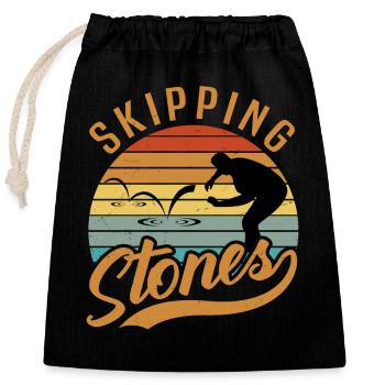 Skipping Stones - Closable cotton gift bag (25x30cm) - black - Front