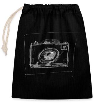 foto for dark - Verschließbarer Geschenkbeutel aus Baumwolle (25x30cm) - Schwarz - Vorne