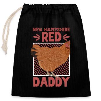New Hampshire Dad - Closable cotton gift bag (25x30cm) - black - Front
