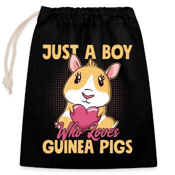 Juste un garçon qui aime les cochons d’Inde rongeur cavy amant - Sac cadeau en coton avec cordon (25 x 30 cm) - noir - Devant