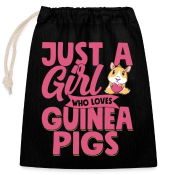 Juste une fille qui aime les cochons d’Inde Cavy amant Roden - Sac cadeau en coton avec cordon (25 x 30 cm) - noir - Devant