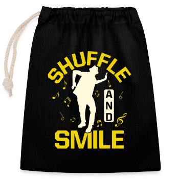 Shuffle And Smile Tap Dancer Tap Dance - Closable cotton gift bag (25x30cm) - black - Front