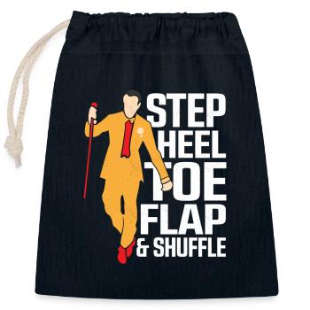 Step, Heel, Toe, Flap & Shuffle Tap Dance Tap Danc - Closable cotton gift bag (25x30cm) - navy - Front