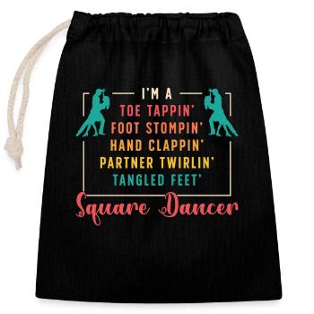 Square Dancing I'm A Toe Tappin' Food Barn Dance - Verschließbarer Geschenkbeutel aus Baumwolle (25x30cm) - Schwarz - Vorne