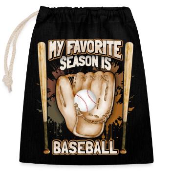 Baseball, lustiger Sport Spruch Baseballhandschuh - Verschließbarer Geschenkbeutel aus Baumwolle (25x30cm) - Schwarz - Vorne