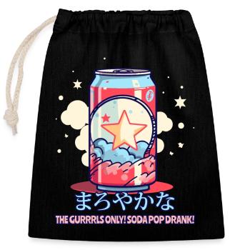 La canette de boisson gazeuse « Girls Only » - Sac cadeau en coton avec cordon (25 x 30 cm) - noir - Devant