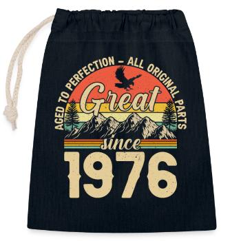 1976 - A legendary year - Closable cotton gift bag (25x30cm) - navy - Front