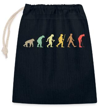 Golf Retro Golfer Evolution Lustiges Golfen - Verschließbarer Geschenkbeutel aus Baumwolle (25x30cm) - Navy - Vorne