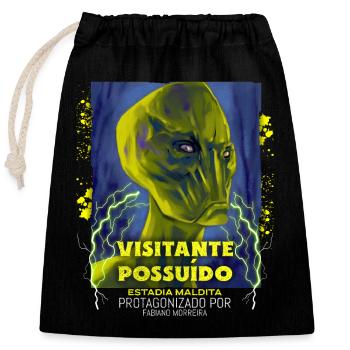 Affiche de film extraterrestre, Aliens, Extraterrestres - Sac cadeau en coton avec cordon (25 x 30 cm) - noir - Devant