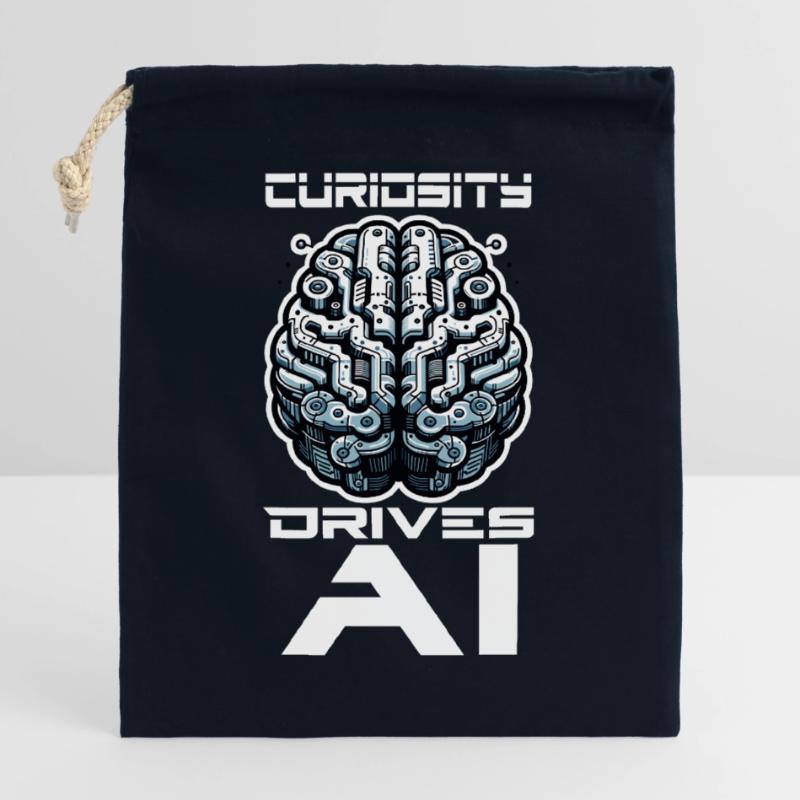 Artificial intelligence, machine learning, data Closable cotton gift bag (25x30cm)