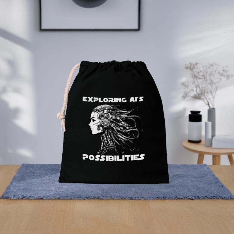 Artificial Intelligence, Machine Learning, Data Closable cotton gift bag (25x30cm)