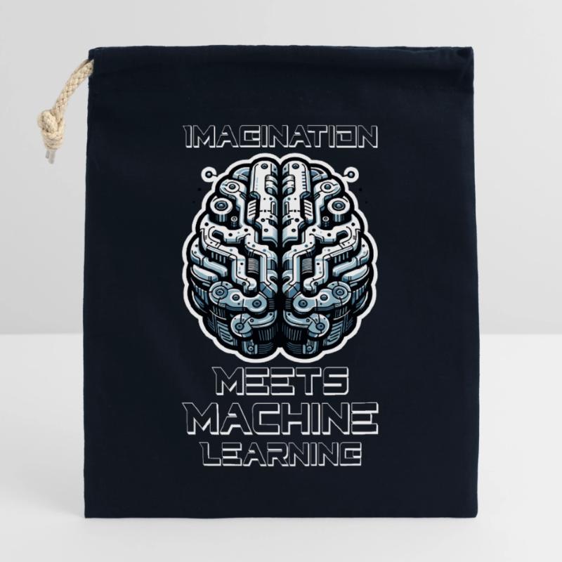 Artificial intelligence, machine learning, data Closable cotton gift bag (25x30cm)