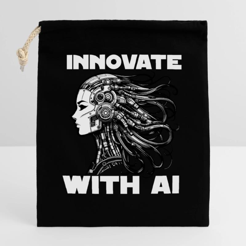 Artificial intelligence, machine learning, data Closable cotton gift bag (25x30cm)