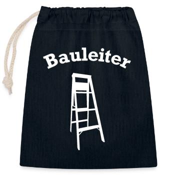 Bauleiter Outfit Handwerker - Verschließbarer Geschenkbeutel aus Baumwolle (25x30cm) - Navy - Vorne
