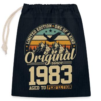 Vintage 1983 Retro Geburtstag - Verschließbarer Geschenkbeutel aus Baumwolle (25x30cm) - Navy - Vorne
