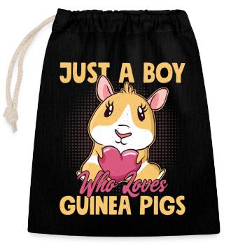 Juste un garçon qui aime les cochons d’Inde rongeur cavy amant - Sac cadeau en coton avec cordon (25 x 30 cm) - noir - Devant