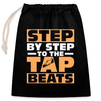 Step By Step To The Tap Beats Tap Dancer Tap Dance - Closable cotton gift bag (25x30cm) - black - Front