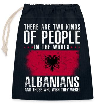 Albanian Flag Albanian Eagle Shqiponja - Closable cotton gift bag (25x30cm) - navy - Front