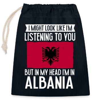 Albanian Flag Albanian Eagle Shqiponja - Closable cotton gift bag (25x30cm) - navy - Front