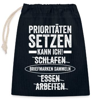 Philatelie Briefmarkensammlung Briefmarkensammler - Verschließbarer Geschenkbeutel aus Baumwolle (25x30cm) - Navy - Vorne