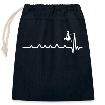 Stabhochspringer Leichtathleten Herzschlag - Verschließbarer Geschenkbeutel aus Baumwolle (25x30cm) - Navy - Vorne