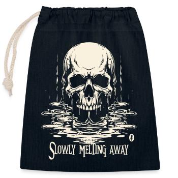 Älter werden und langsam dahin schmelzen - Verschließbarer Geschenkbeutel aus Baumwolle (25x30cm) - Navy - Vorne