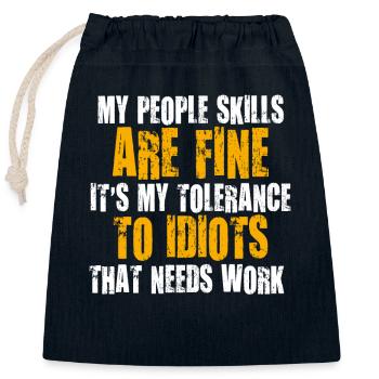 Mes compétences relationnelles sont très bien - Sac cadeau en coton avec cordon (25 x 30 cm) - bleu marine - Devant