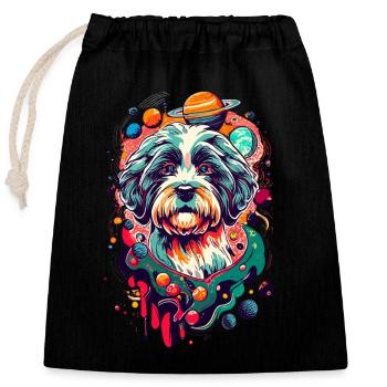 Owner or lover of a Portuguese - Closable cotton gift bag (25x30cm) - black - Front