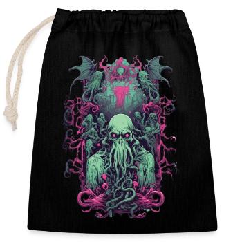 Goule gothique démon Halloween monstre Design - Sac cadeau en coton avec cordon (25 x 30 cm) - noir - Devant
