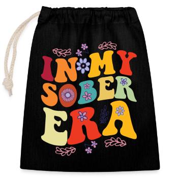 À l’ère de la sobriété, mode de récupération de la consommation d’alcool - Sac cadeau en coton avec cordon (25 x 30 cm) - noir - Devant