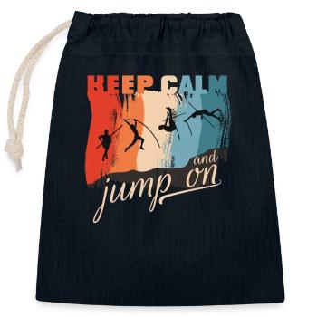 Pole Vaulter Track and Field Athletes Athlete Pole - Closable cotton gift bag (25x30cm) - navy - Front
