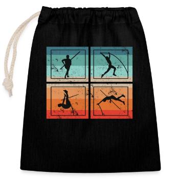 Pole Vaulter Track and Field Athletes Athlete Pole - Closable cotton gift bag (25x30cm) - black - Front