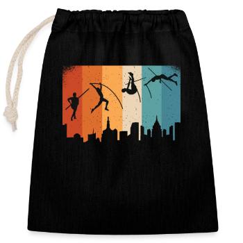 Pole Vaulter Track and Field Athletes Athlete Pole - Closable cotton gift bag (25x30cm) - black - Front