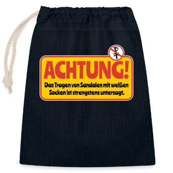 Achtung Verboten Sauna - Verschließbarer Geschenkbeutel aus Baumwolle (25x30cm) - Navy - Vorne