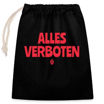 Alles Verboten - Verschließbarer Geschenkbeutel aus Baumwolle (25x30cm) - Schwarz - Vorne