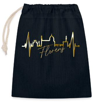Florenz Skyline Italien Herzschlag I Love Firenze - Verschließbarer Geschenkbeutel aus Baumwolle (25x30cm) - Navy - Vorne