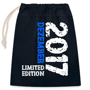 2017 Décembre Édition Limitée 6ème Anniversaire Décoration - Sac cadeau en coton avec cordon (25 x 30 cm) - bleu marine - Devant