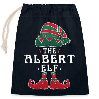 Albert Elf Familie Passende Gruppe Weihnachten Papa - Verschließbarer Geschenkbeutel aus Baumwolle (25x30cm) - Navy - Vorne